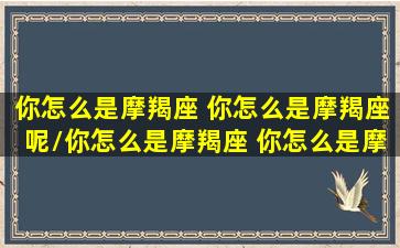 你怎么是摩羯座 你怎么是摩羯座呢/你怎么是摩羯座 你怎么是摩羯座呢-我的网站